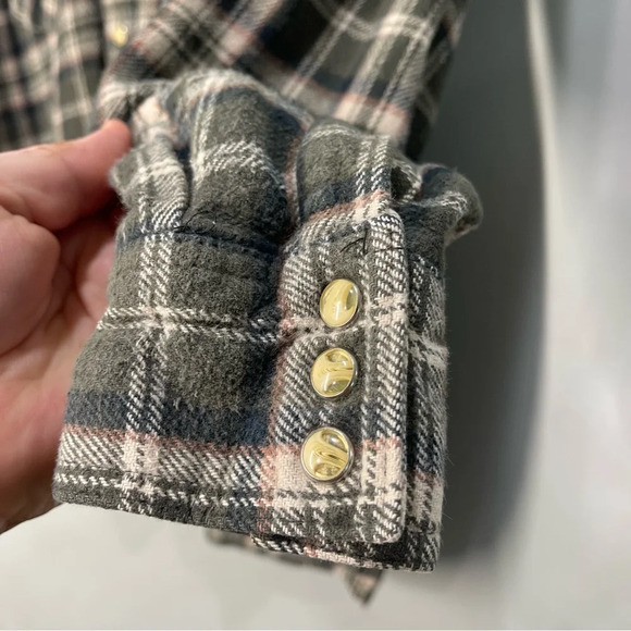Moose Creek Pearl Snap Flannel Shirt Men’s Medium Thick Heavyweight 100% Cotton - Picture 6 of 9